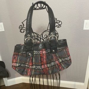 Plaid coach purse